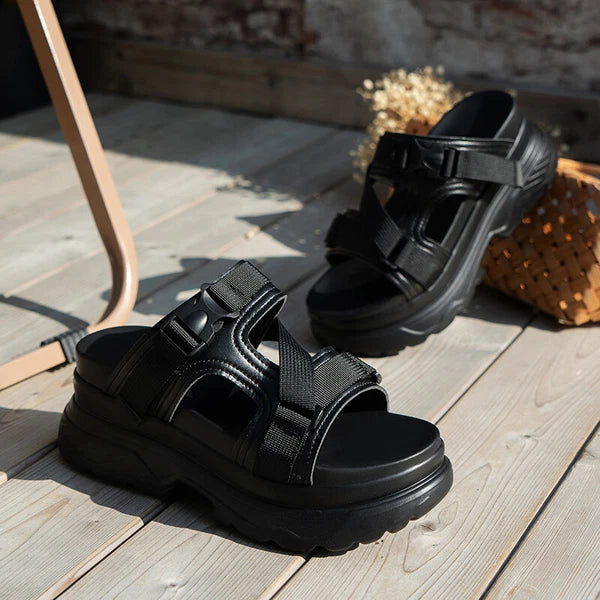 Women's Sandals Ladies Fashion Wedge Platform Slides Slip on Chunky Sandal Shoes