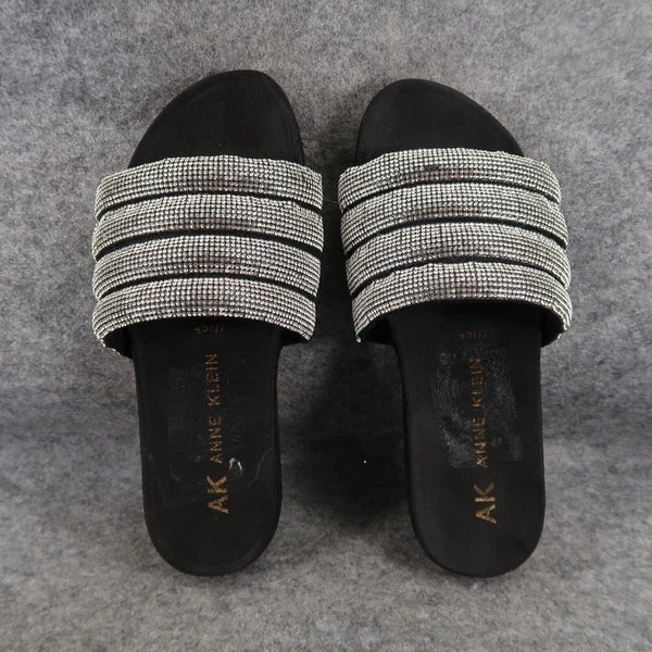 Anne Klein Shoes Womens 7 Sandal Slides Fashion Casual Metallic Gloria Comfort
