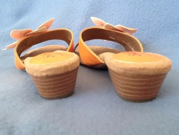 Soft Style Keira Orange Slide Sandal Flower 6M