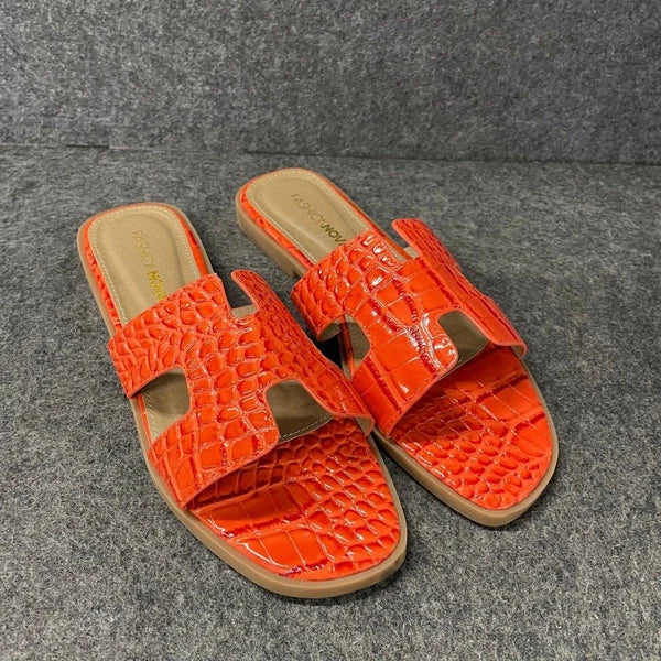 FASHION NOVA Don't Sugarcoat It Slides Women's Size 9 Orange