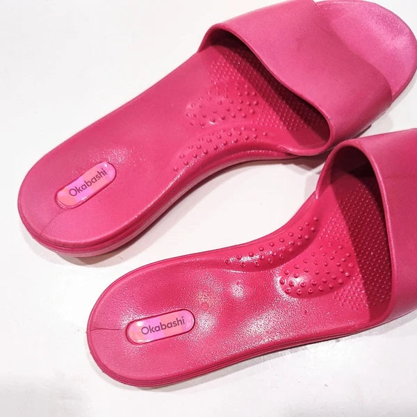 Okabashi Oka-B Womens Grace Spa-Style Slides Slip On Sandals Pink Size Large