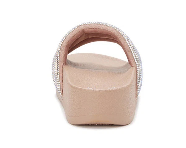 MADDEN NYC Bling Embellished Slide Sandals Slip On Size 5 Womens / Girls New