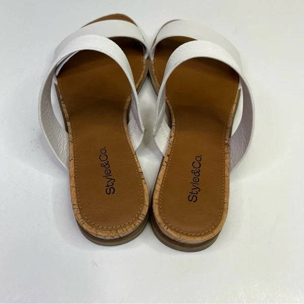 Style & Co Elliee Flat Cushioned sandals white NIB - 5.5