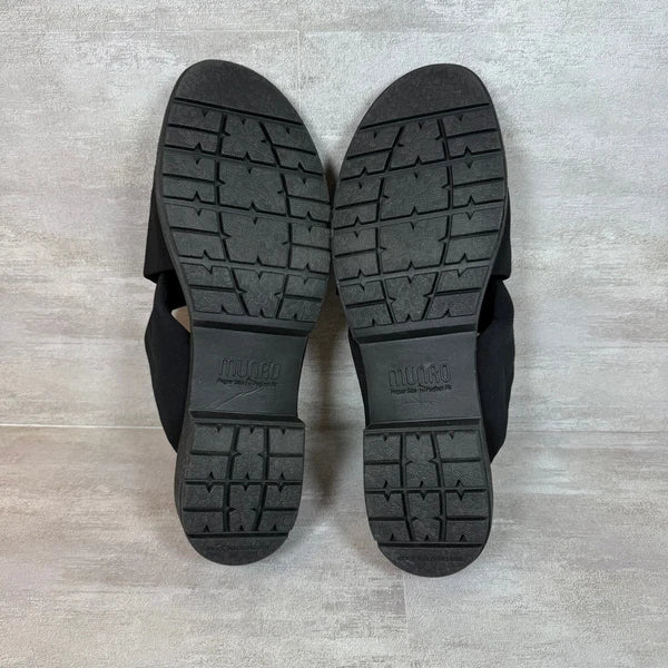 Munro Black Comfort Slide Sandals DEKKIE Criss Cross Cushioned Everyday Size 12