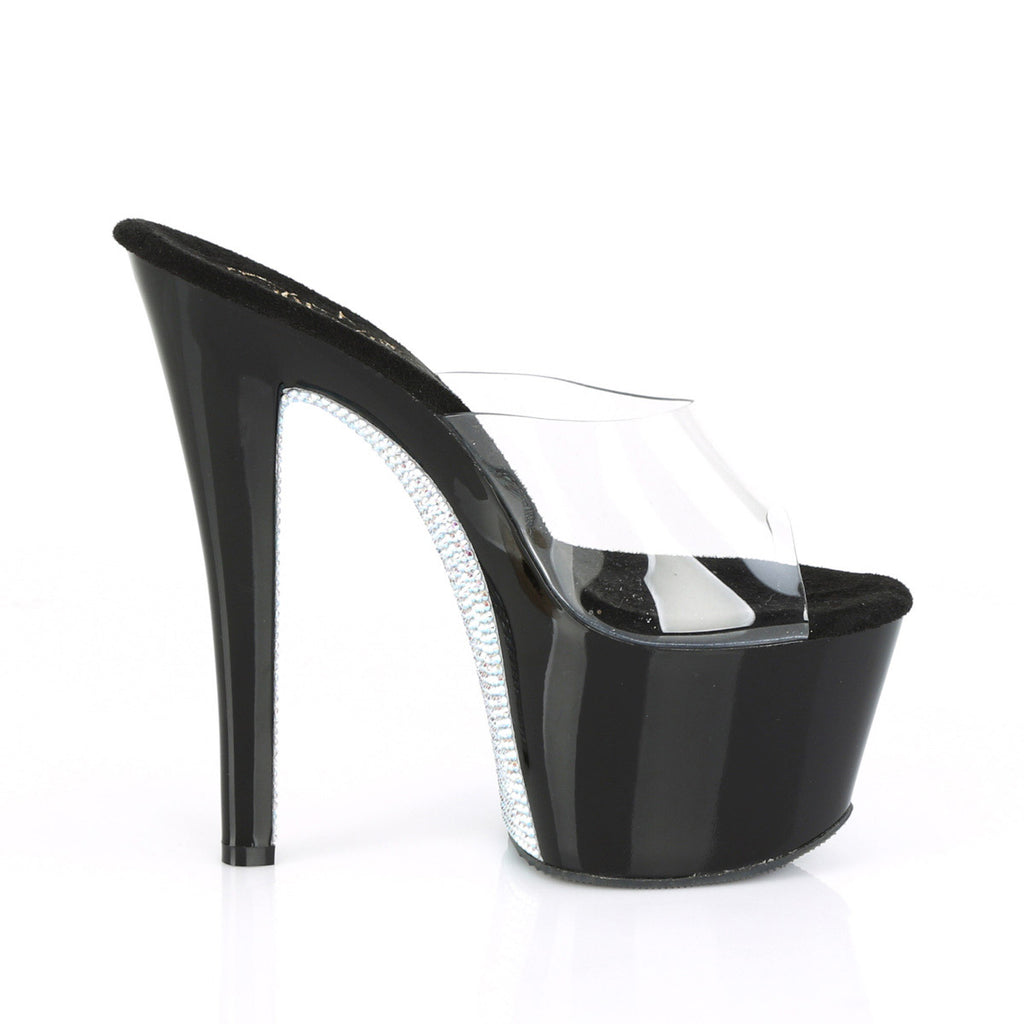 Pleaser 7" Heel 2 3/4" Pf Slide Adult Women Shoes Sandals Glitters Sky301Crs/C