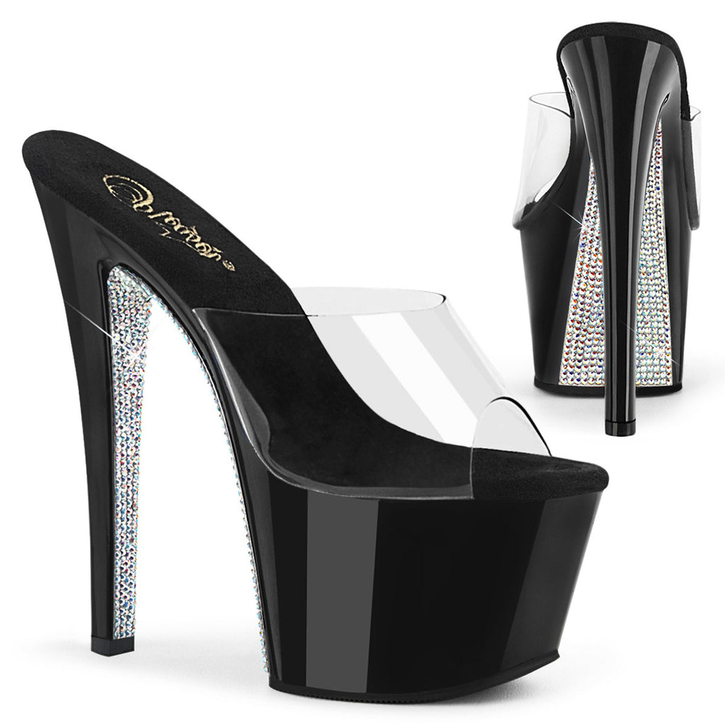 Pleaser 7" Heel 2 3/4" Pf Slide Adult Women Shoes Sandals Glitters Sky301Crs/C